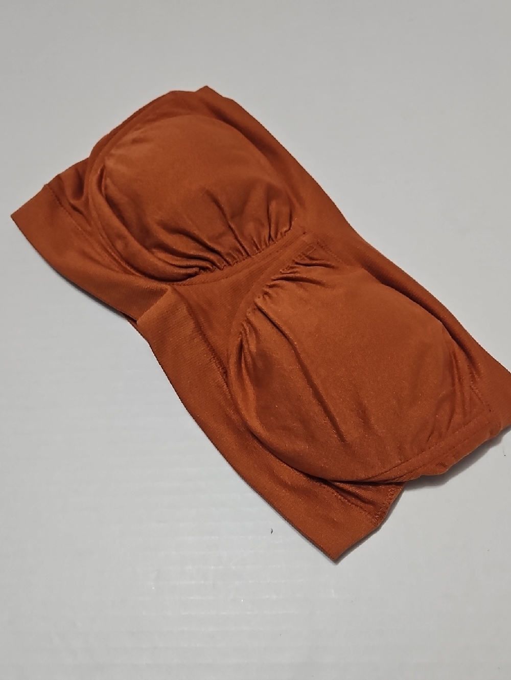 Breezies Rust Orange Strapless Underwire Bandeau Top Size L